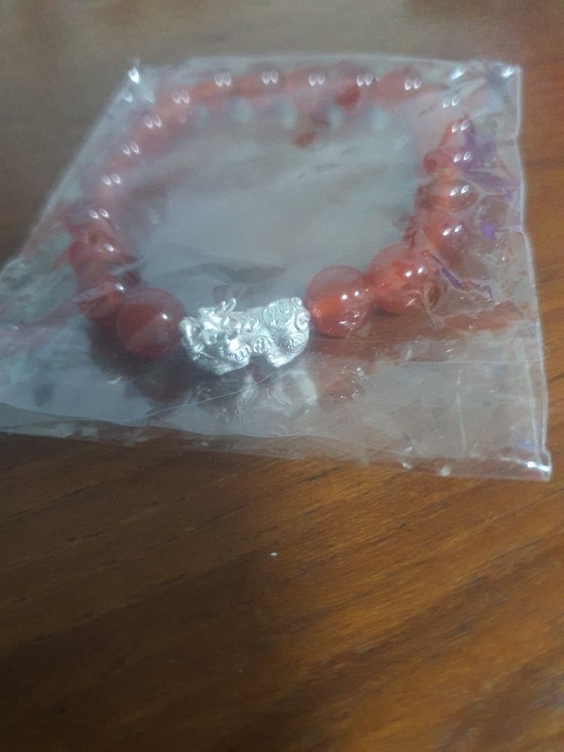 Red agate silver pixiu cheap charm bracelet