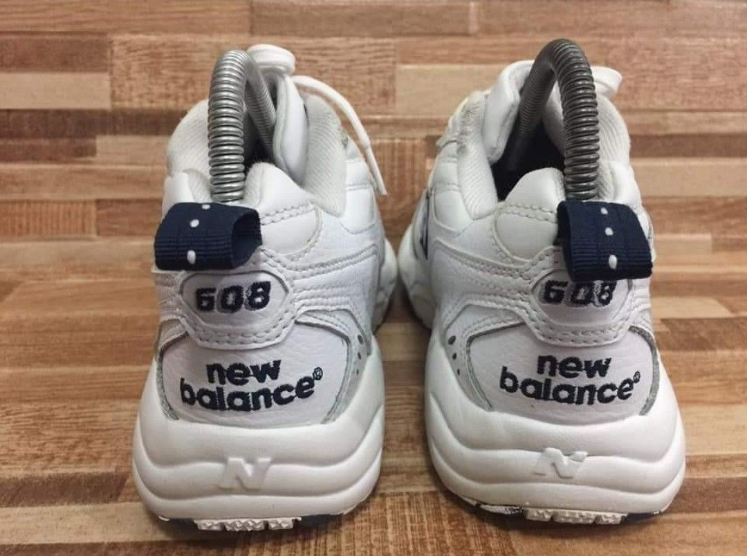 New Balance 608 sneakers (Category: Sneakers) located in Makati City. Submitted by cuco678 (Listing ID 1253685227, Image 2). Description: auth new balance white & blue sneakers soles still in good condition 23.5cm.