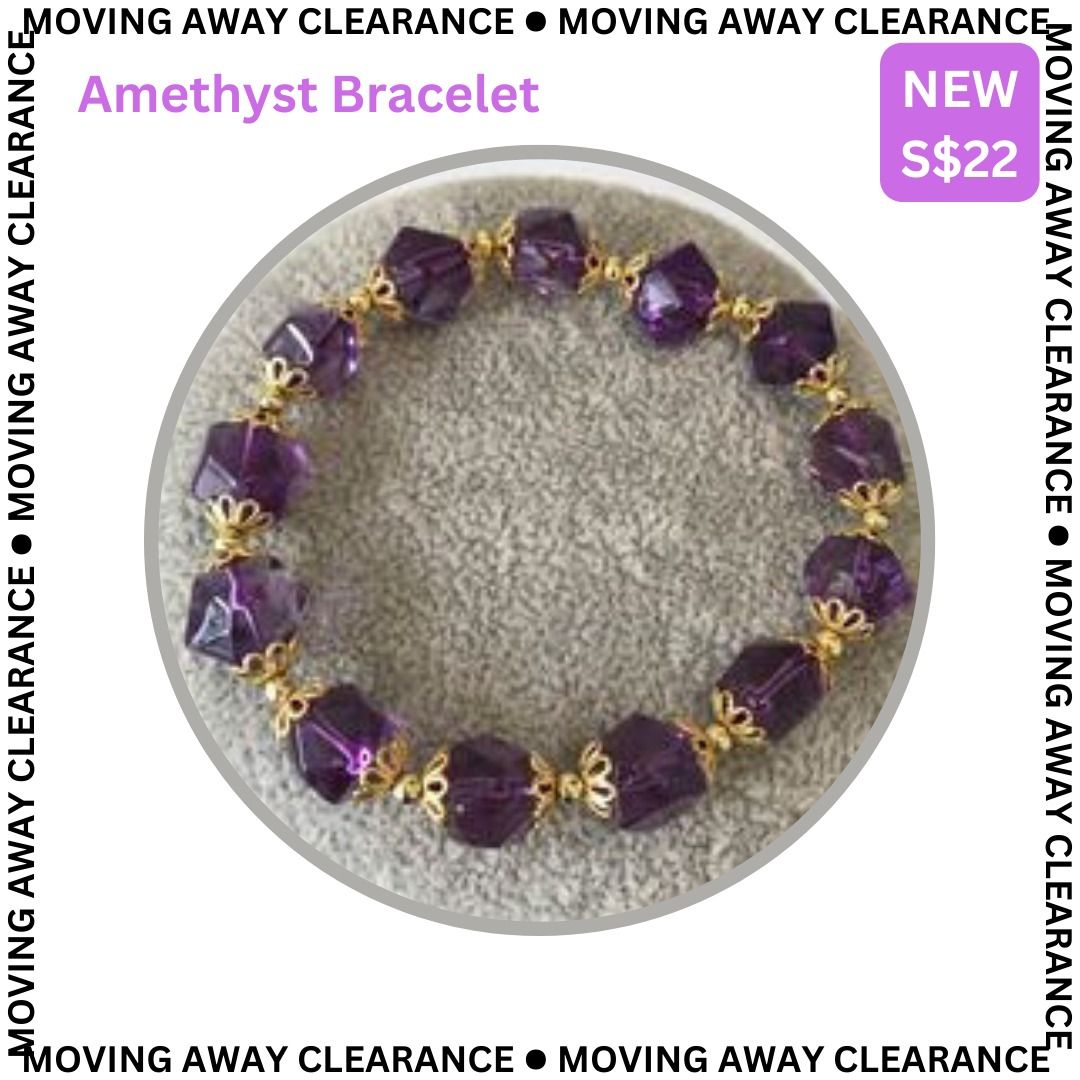 NEW Faceted Amethyst Bracelet Women s Fashion Jewelry