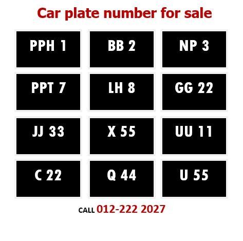 Plate number for shop sale