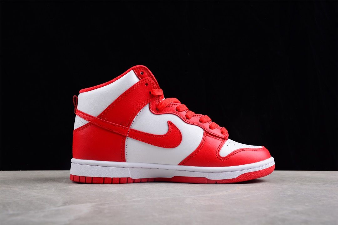 Red and white online nike shoes high tops
