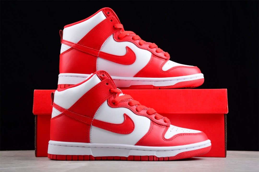 Red and white high top hotsell