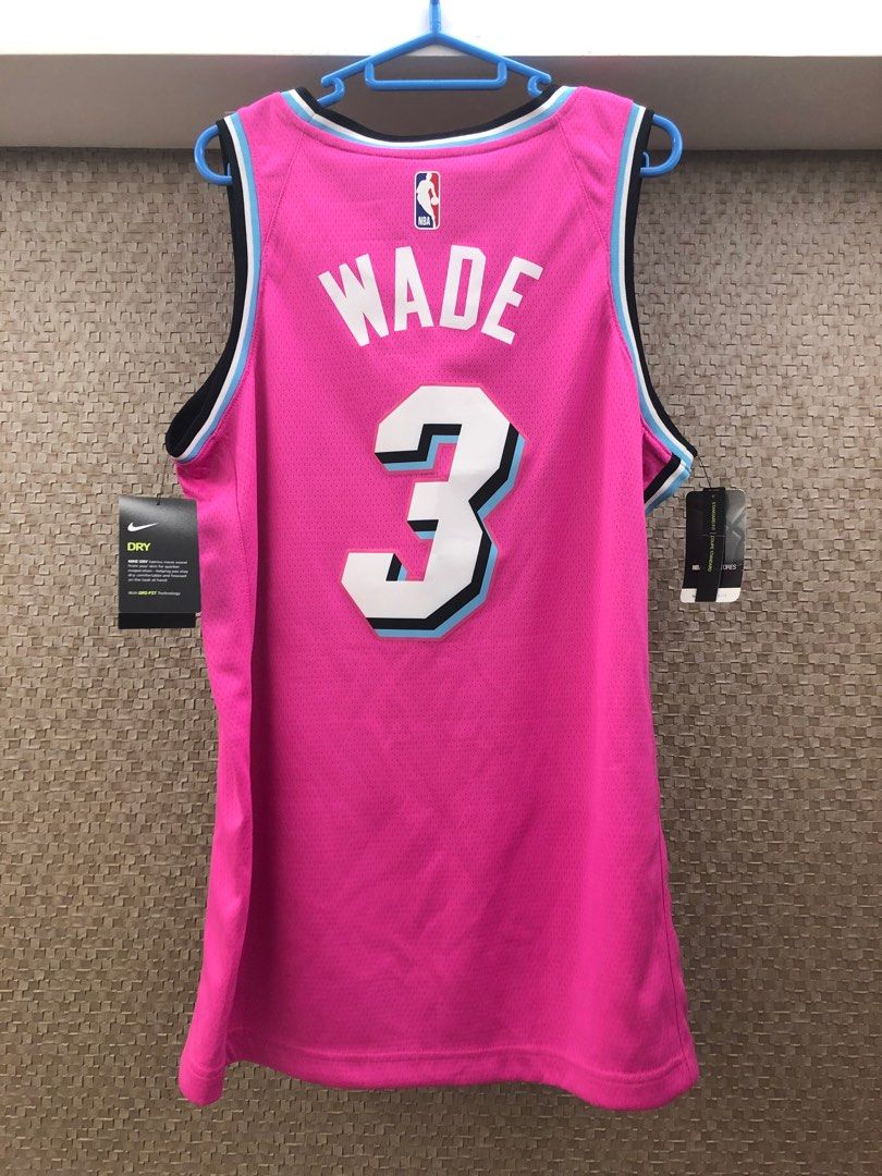 NWT 3 DWYANE WADE NIKE MIAMI HEAT VICE UNIFORM EARNED EDITION PINK SWINGMAN JERSEY 44 Carousell