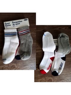 OLD NAVY Baby Boys 4-Pack Sports Socks - Solid & Stripes Mix