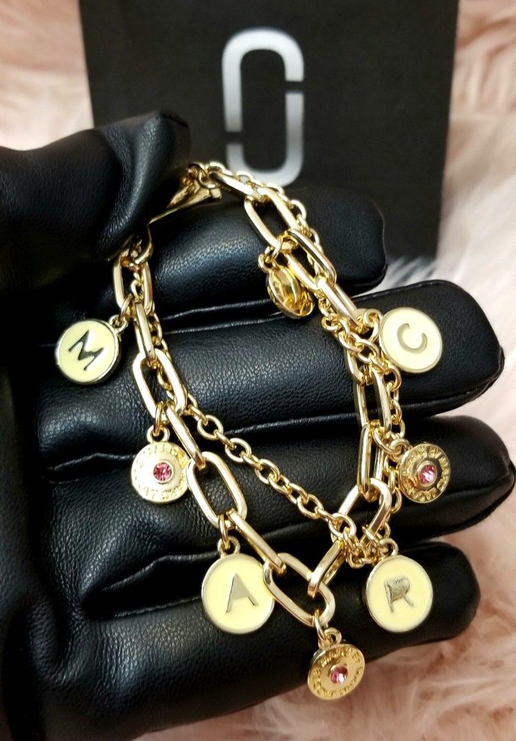 Buy Bracelet by Marc by Marc Jacobs, 2 Blackened Metal Chains With Charms,  Paulettevintage Jewelry Online in India - Etsy
