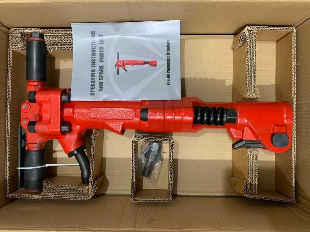Pneumatic Jack Hammer 60 lbs (Category: Construction Tools & Equipment) located in Imus. Submitted by double.crane_98 (Listing ID 1253519742, Image 1). Description: TPB 60 unit with complete accessories Brand: TOKU Capacity : 60 lb pavement breaker with 1 pc moil point Unit with complete accessories * 10 and 5 meters ¾ " air hose (Europe brand) * Chicago couplers and fittings * One (1) pc heavy duty steel oiler * 1 pc coupler connection for air c