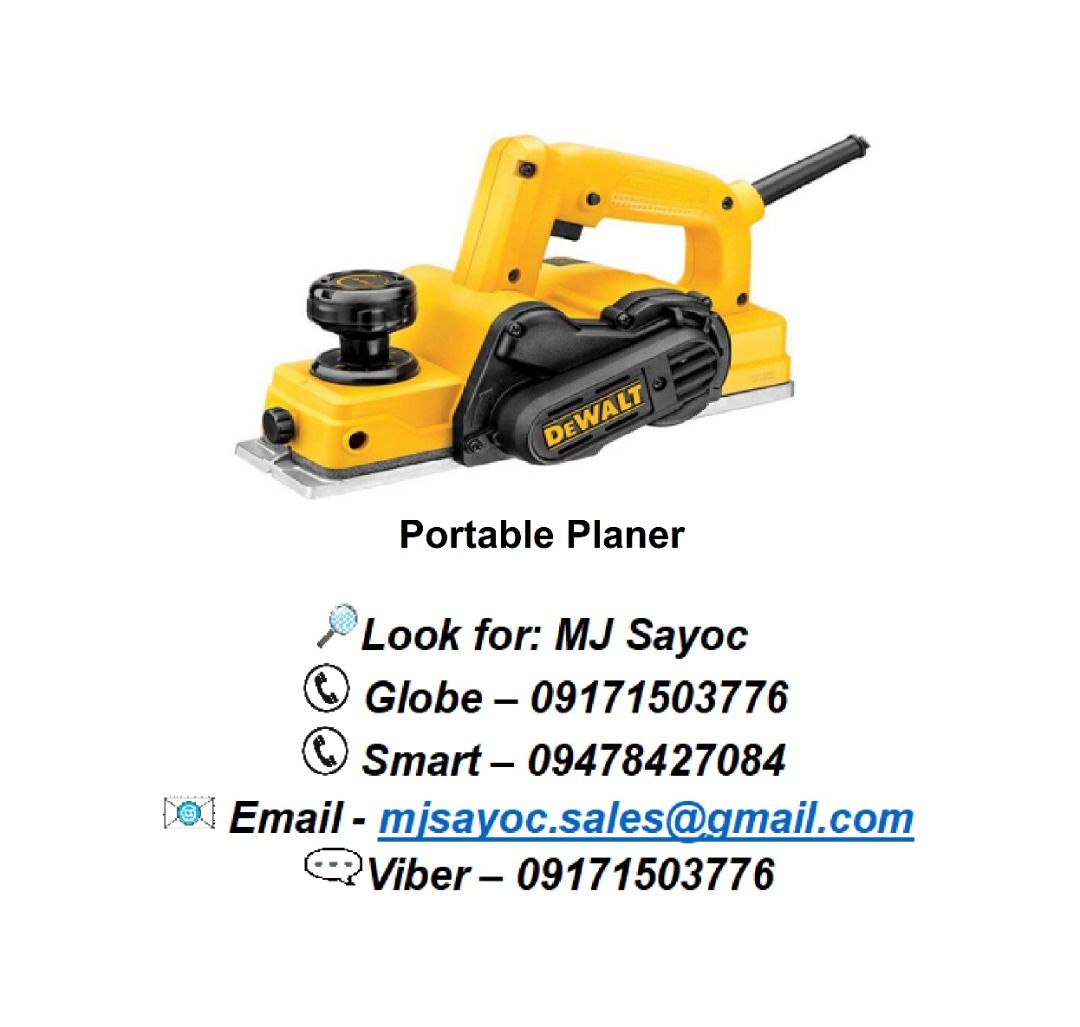 Portable Planer (Category: Construction Tools & Equipment) located in Pasay City. Submitted by gryffinindustrial2023 (Listing ID 1253560558, Image 1). Description: SKU Code: D26676-B1 Power Input: 550W Max Depth of Cut: 1.5mm Rebating Depth: 9mm Planer Width: 82mm Shoe Length: 96mm Weight: 2.3kg Product Category: Planer.