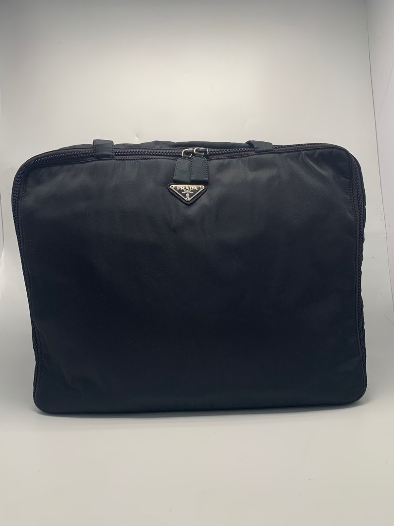 Prada Black ReNylon Laptop Bag on Carousell