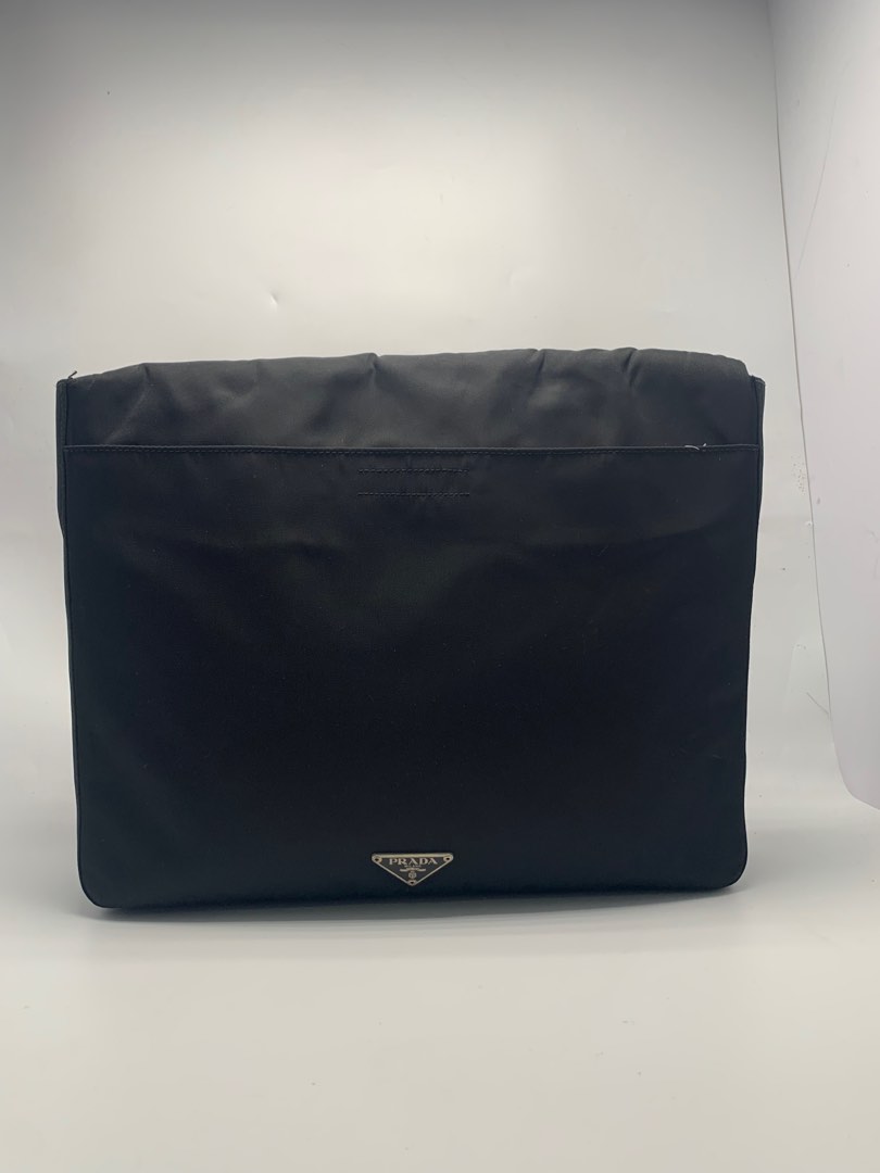 Prada Black ReNylon Laptop Bag on Carousell