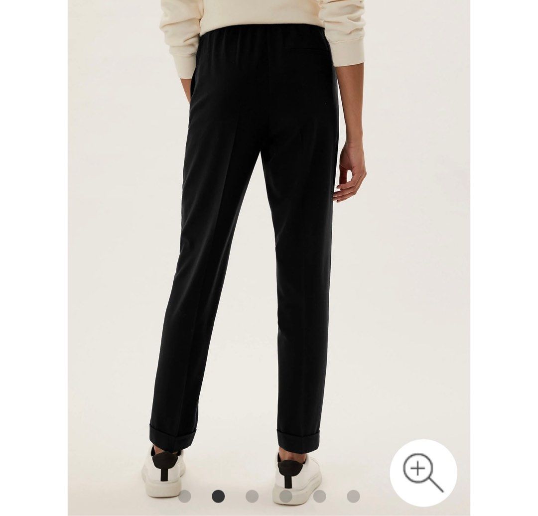 Drawstring Tapered Ankle Grazer Trousers, M&S Collection