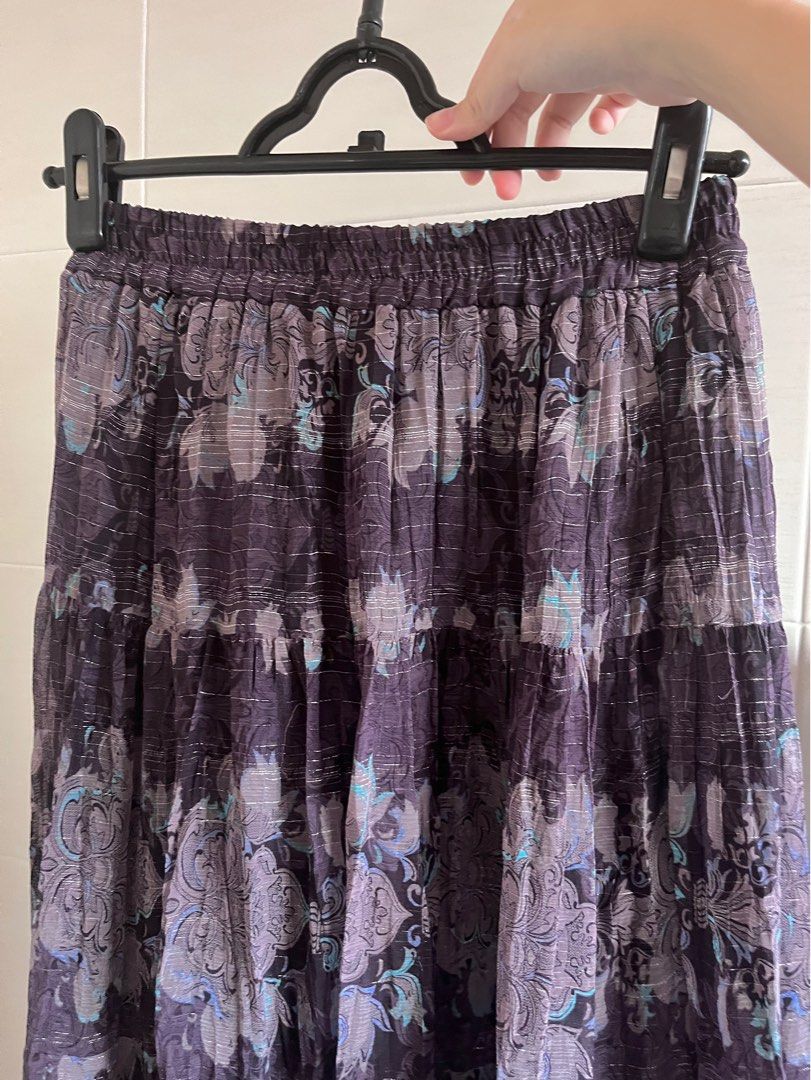Purple floral clearance maxi skirt