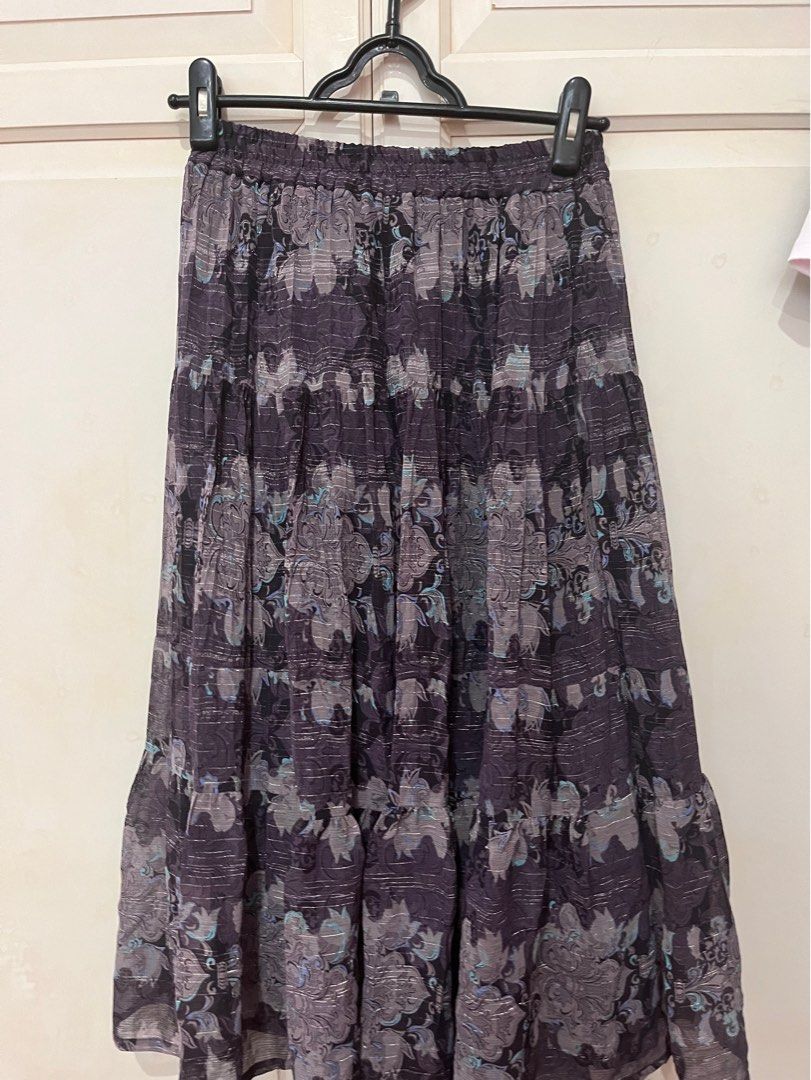 Purple floral sale maxi skirt