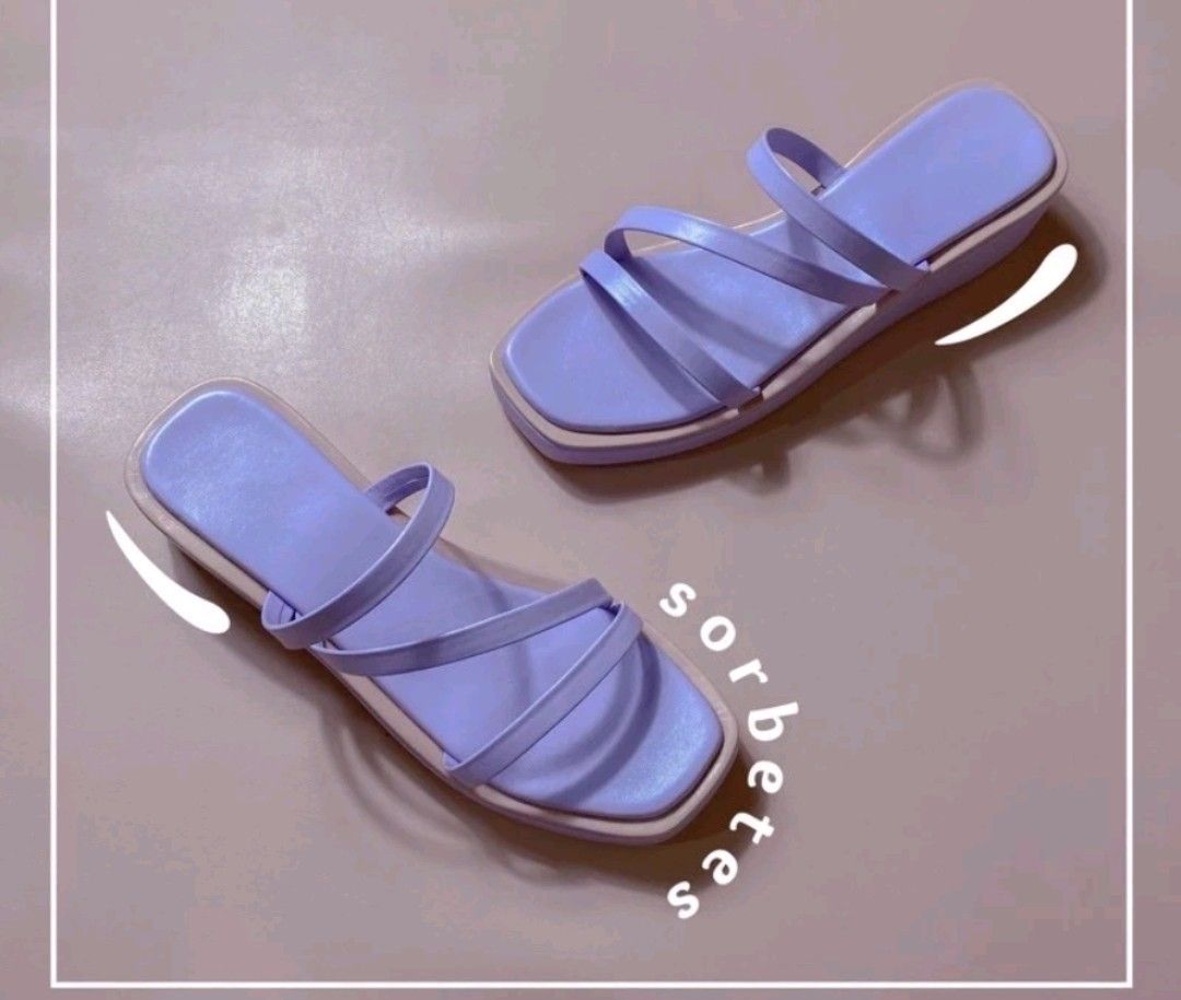 Purple platform sandals (Category: Sandals) located in Makati City. Submitted by cuco678 (Listing ID 1253689160, Image 2). Description: pretty lilac and peach platform sandals slightly negotiable comfy straps size 6 locally made.