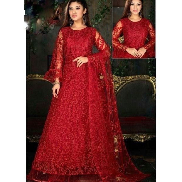 Red colour sales long dress