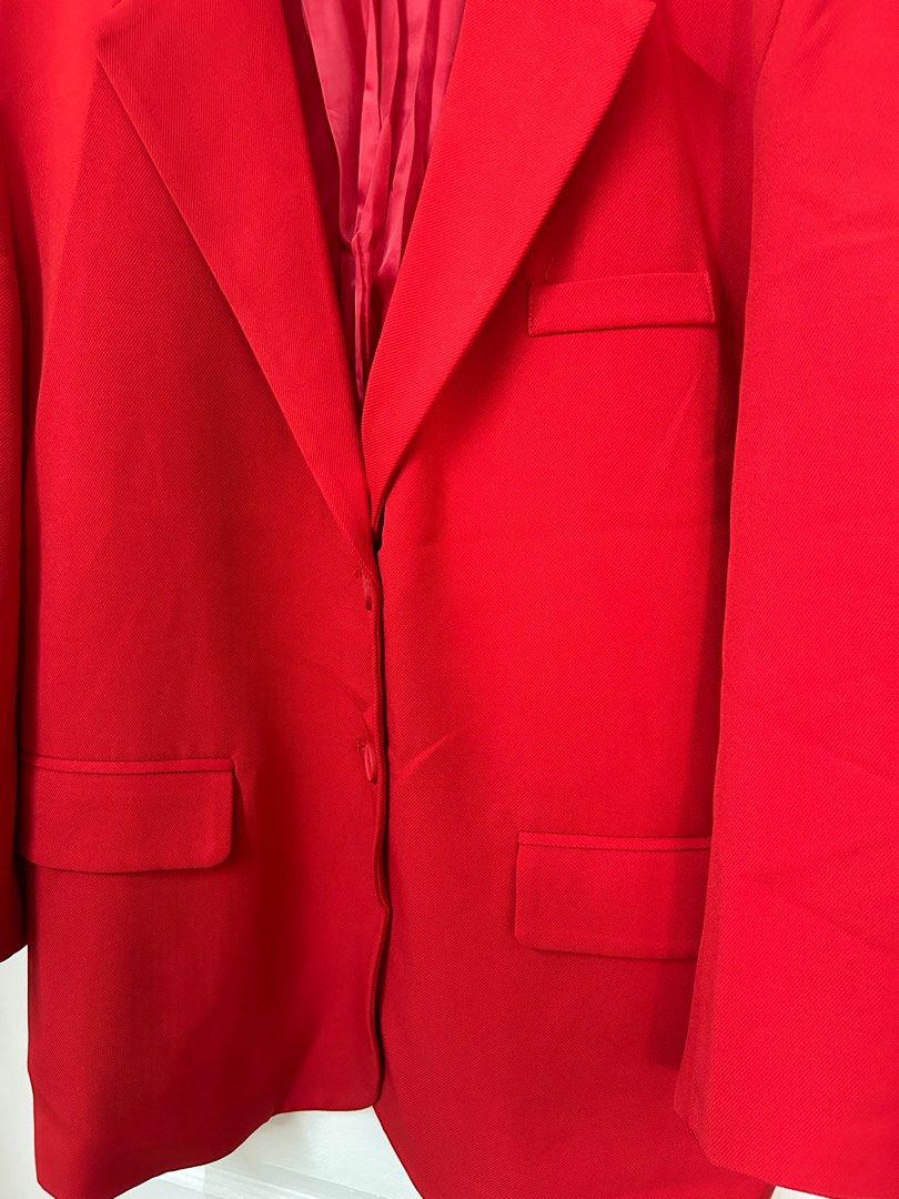 Red blazer coat hotsell