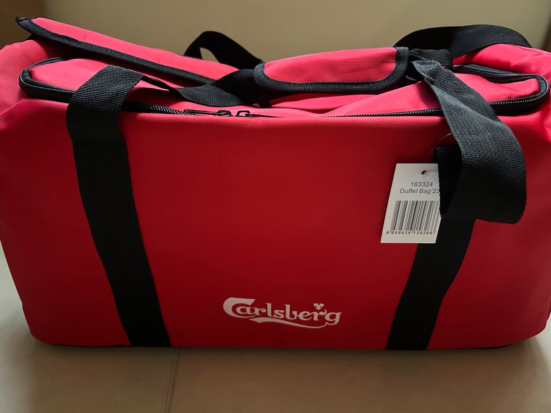 Red weekender top bag