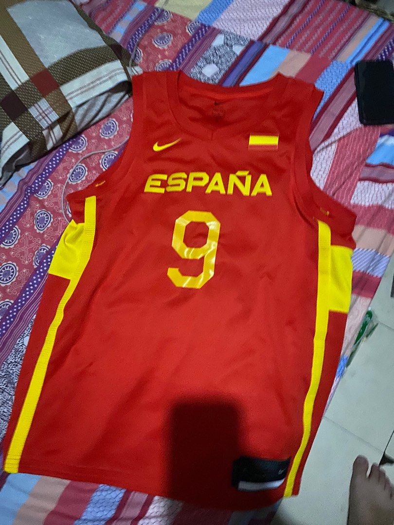 Ricky Rubio Spain Nike Jersey (Category: Activewear) located in Manila. Submitted by HoopFits (Listing ID 1253689130, Image 2). Description: Nike Olympic Jersey Ricky Rubio Number 9 BRAND NEW WITH TAG.