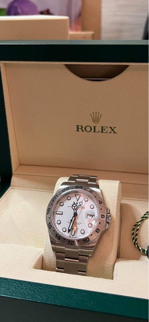 ROLEX Brand new 2023 Explorer 2 POLAR (Category: Luxury Watches) located in Pasig City. Submitted by Watchaholics (Listing ID 1253668964, Image 1). Description: ROLEX Brand new 2023 Explorer 2 POLAR -Ref 226670 -Brand new 2023 -10/10 condition (Unworn,Unresized) -Complete full set For 690k You may DM or contact @ 09615077138 Thanks admin😉.