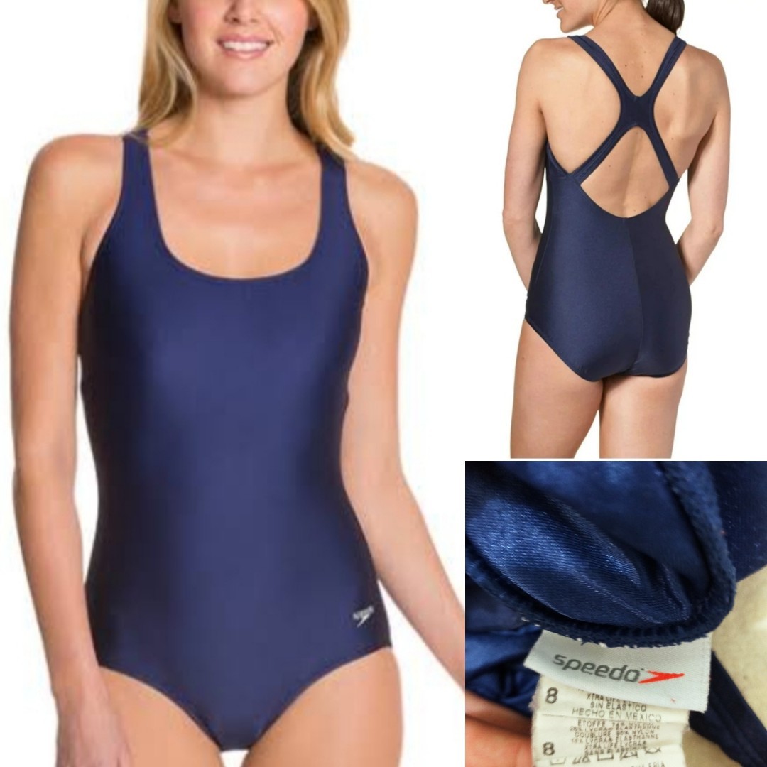 S Speedo Navy Ultraback One Piece Training Swimsuit Womens Fashion