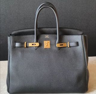 BNIB AUTHENTIC HERMES BIRKIN 35cm BLACK TOGO LEATHER SILVER