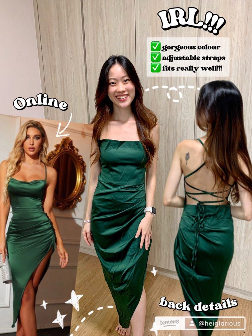 Shein satin dress online