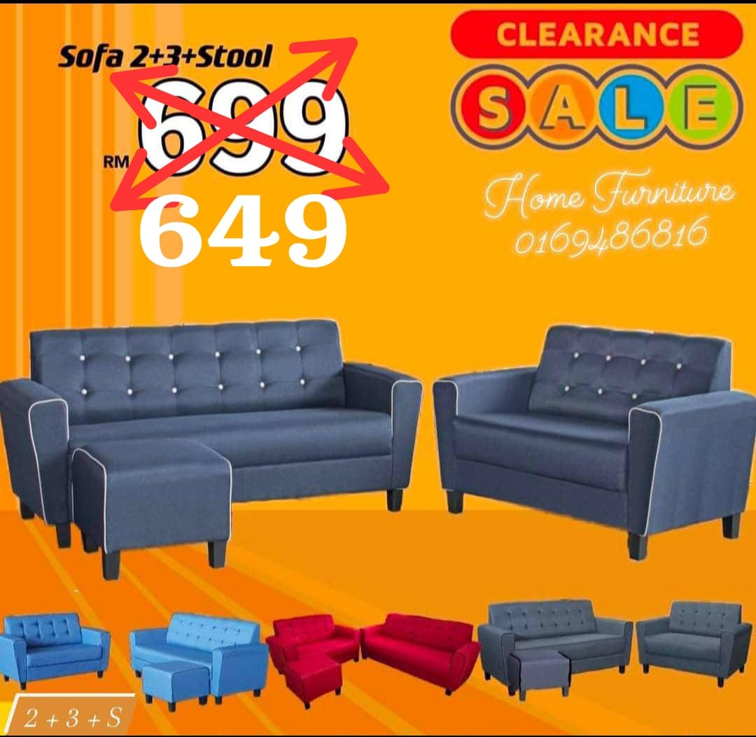 Sofa Low Beck 3+2 with Stool, Furniture & Home Living, Furniture, Sofas