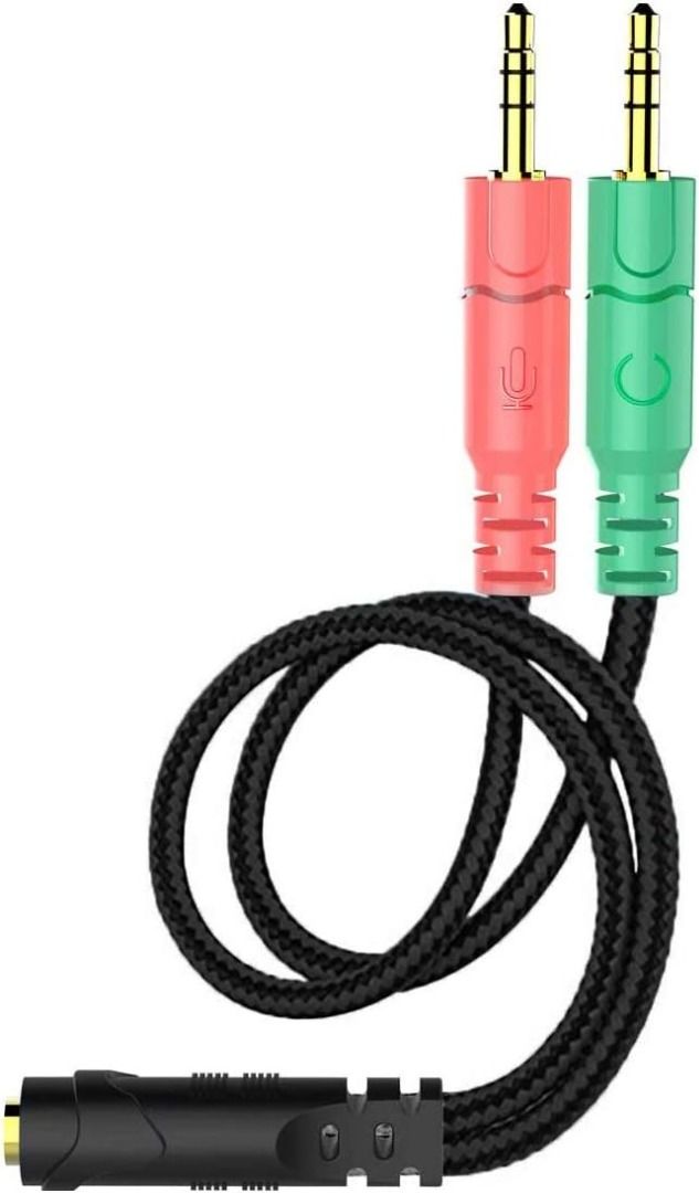 Headphone mic deals splitter for pc