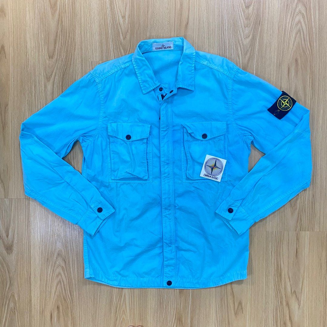 Stone island overshirt online blue