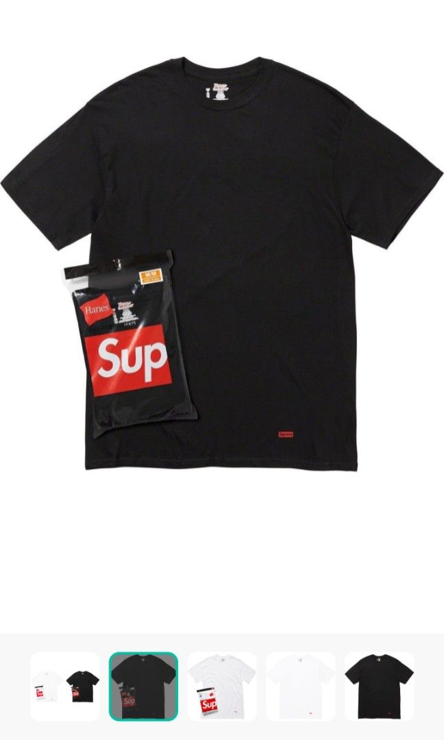 Supreme hanes tee hot sale 3 pack