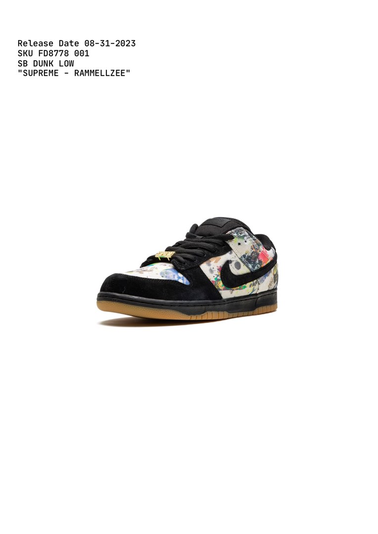 Supreme x Nike Dunk Low SB 'Rammellzee', 名牌, 鞋及波鞋- Carousell