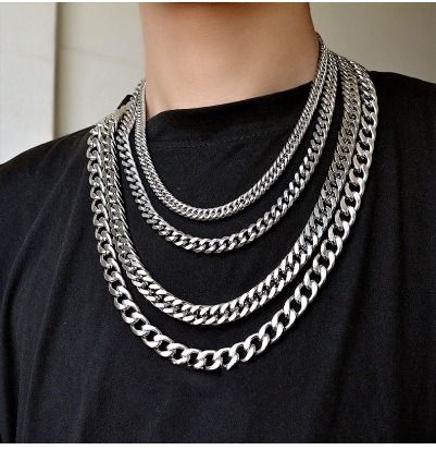 Titanium Steel street style Necklace Stainless Steel Jewelry Gift Chain men s accessories LNG0734
