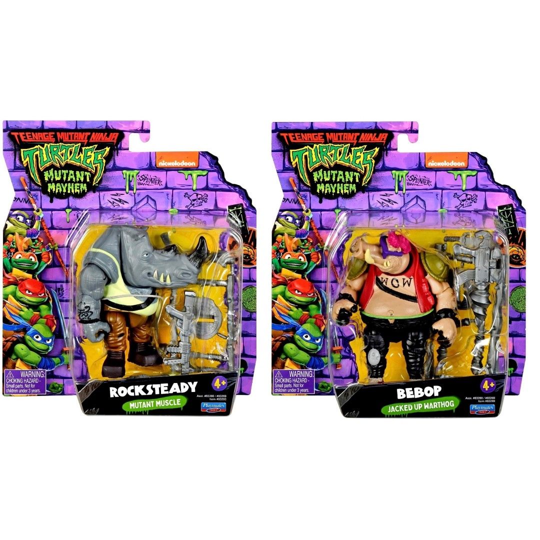 Tmnt Teenage Mutant Ninja Turtles Mutant Mayhem Bebop And Rocksteady Playmates Hobbies And Toys 7005