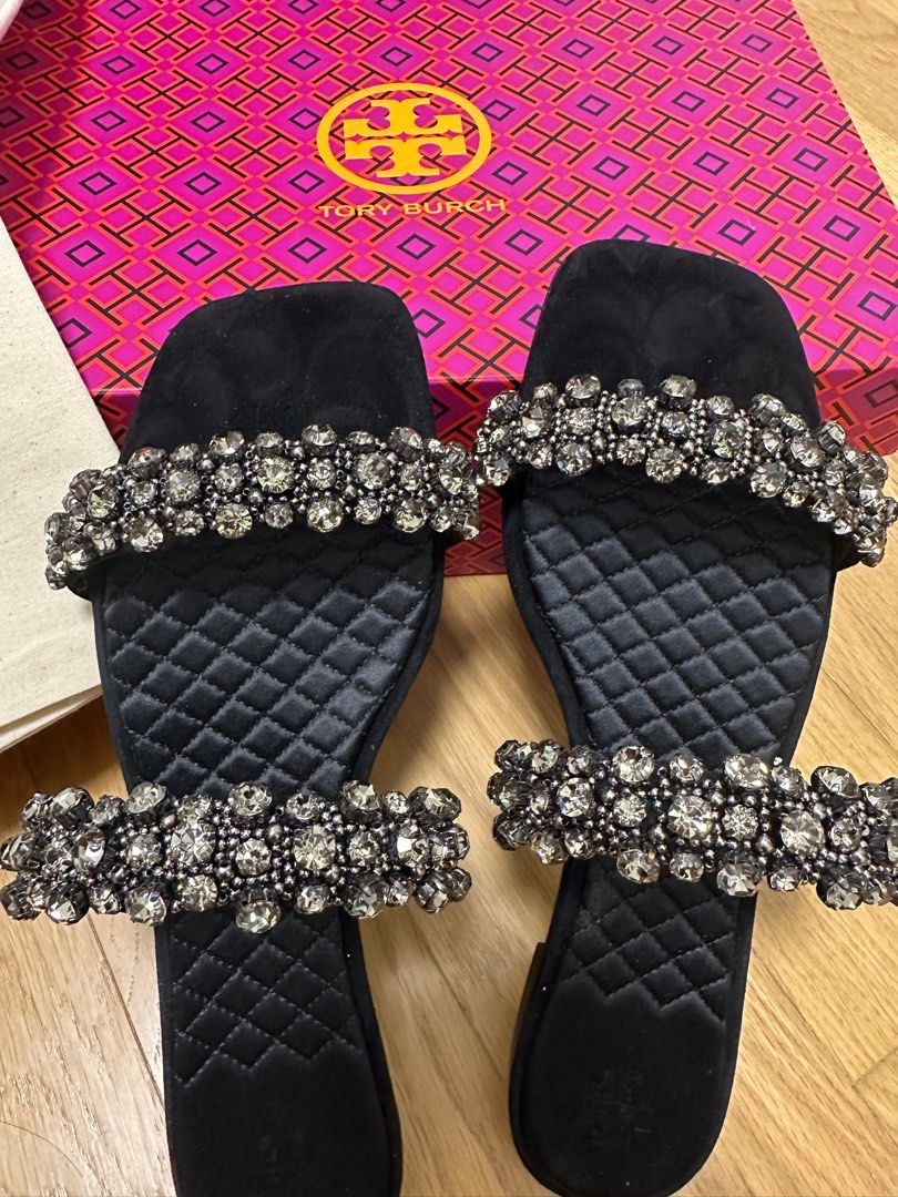 Tory burch logan flat slide best sale