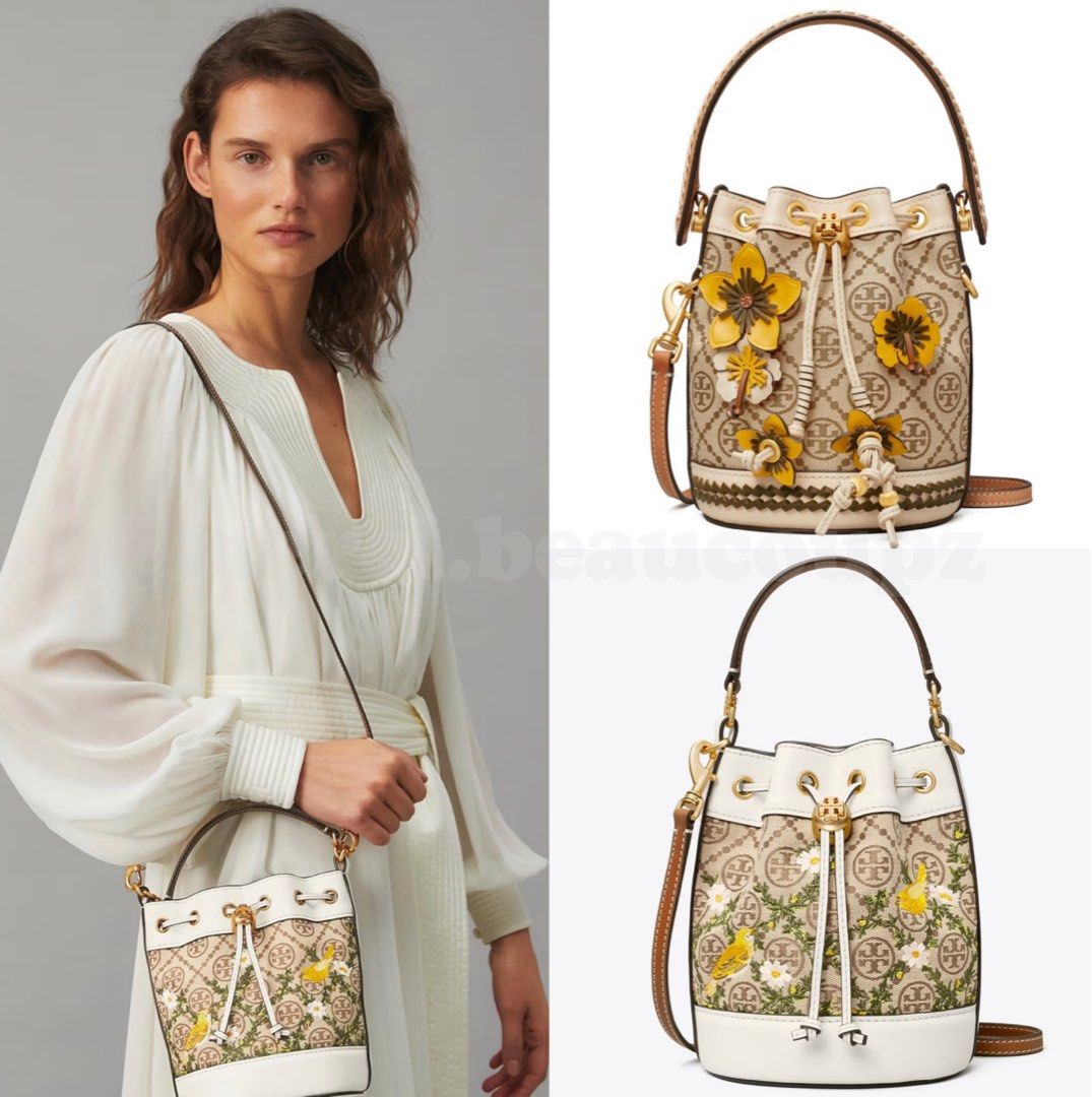 Shop Tory Burch T Monogram Braided Floral Shoulder Bag