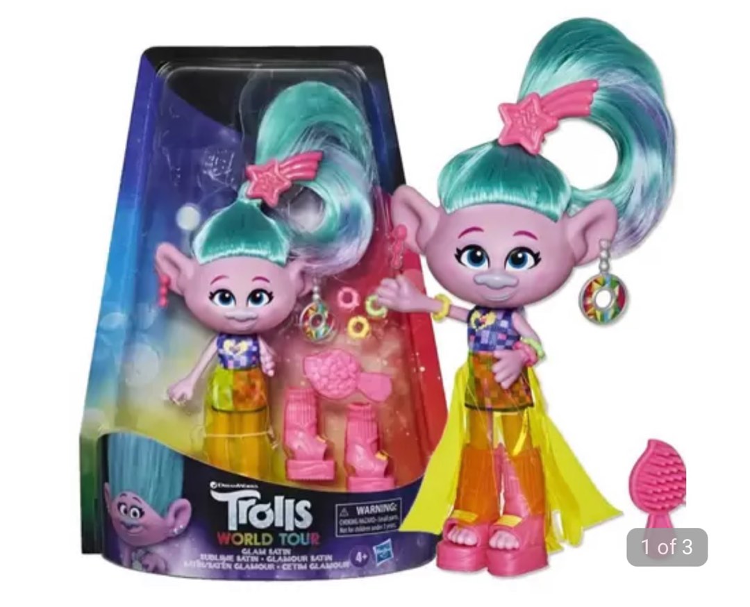 Trolls doll Satin Glamor World Tour - Hasbro, Hobbies & Toys, Toys ...