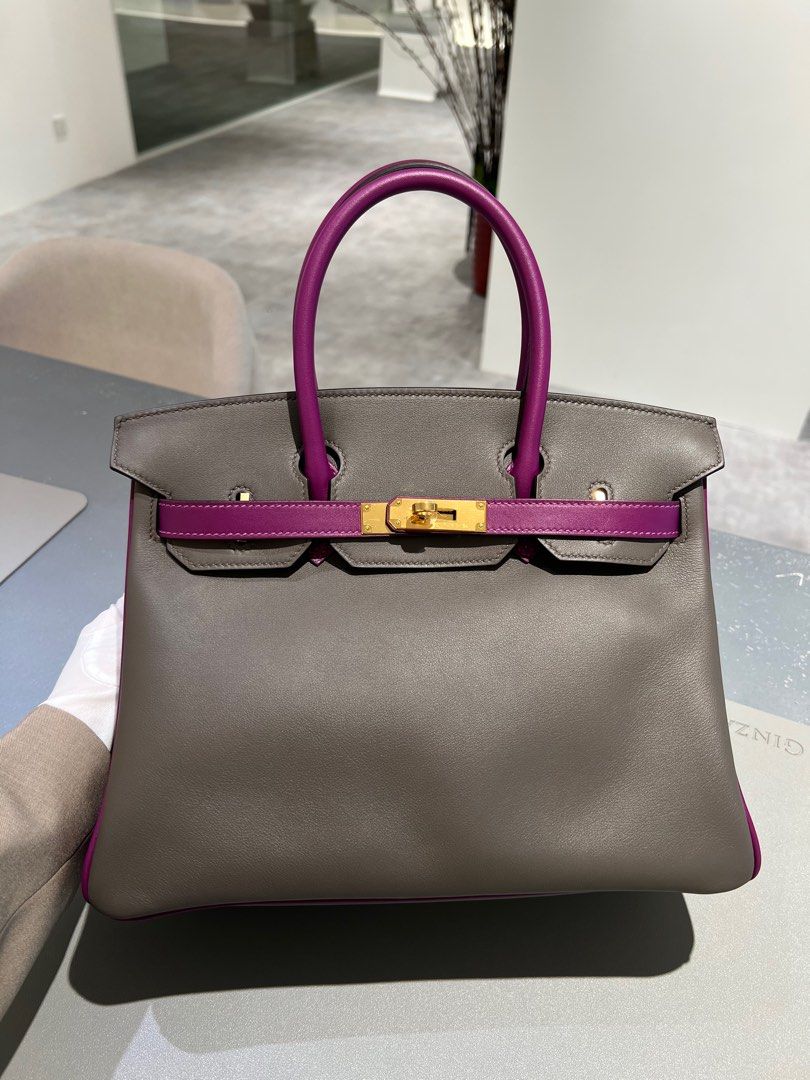 Unused Hermes HSS Special Order Birkin 30 in Etain and Anemone Swift  leather GHW, Luxury, Bags & Wallets on Carousell