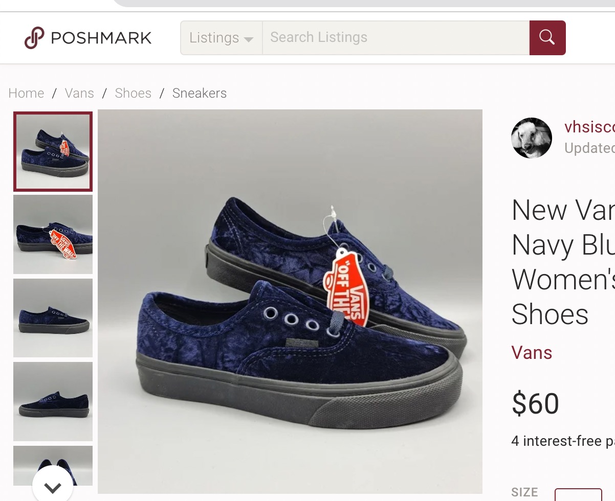 Vans Blue Velvet classic US7