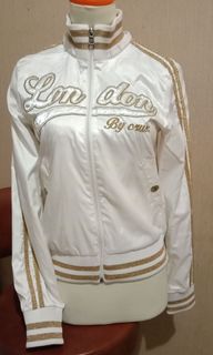Varsity Jaket Putih mewah cantik keren