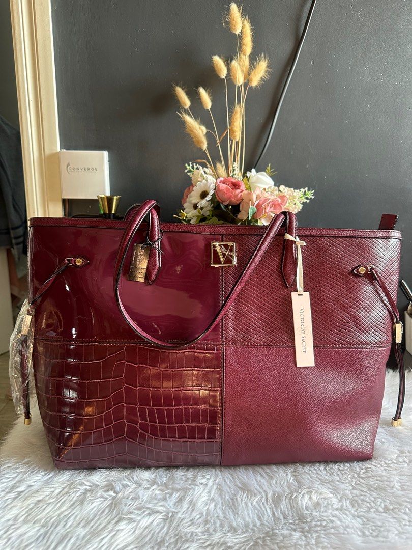 Victoria secret deals leather tote bag