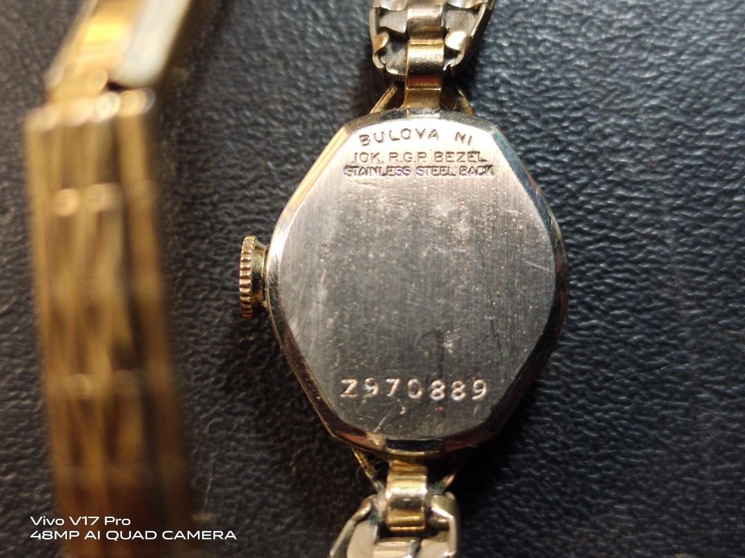 Vtg Bulova 10K RGP Bezel Ladies Mechanical Hand Winding Watch