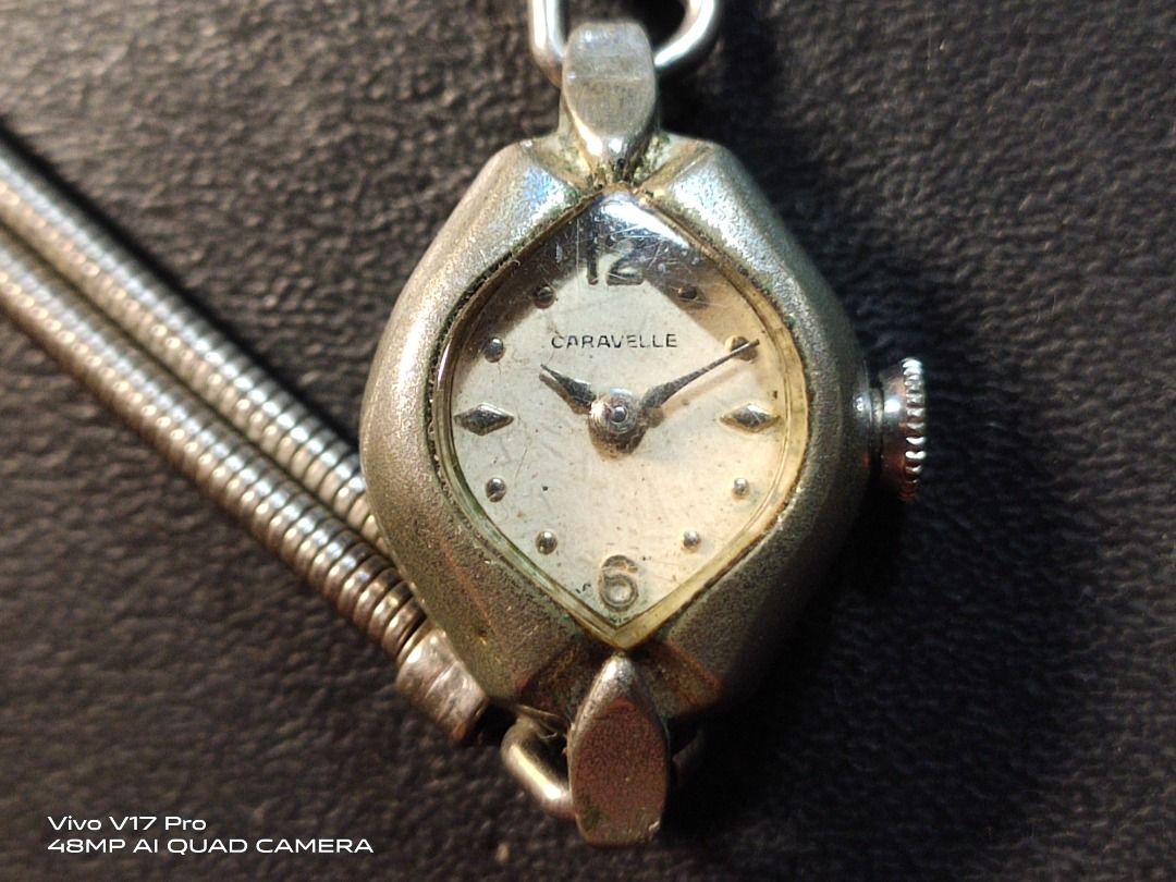 Vtg Caravelle by Bulova 10K RGP Bezel Ladies Mechanical Hand Winding Watch