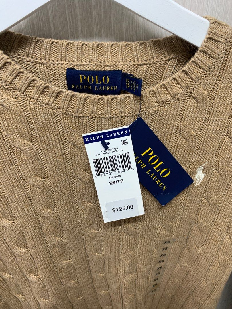 Polo Ralph Lauren Women Crewneck Cableknit Sweater, 女裝, 上衣