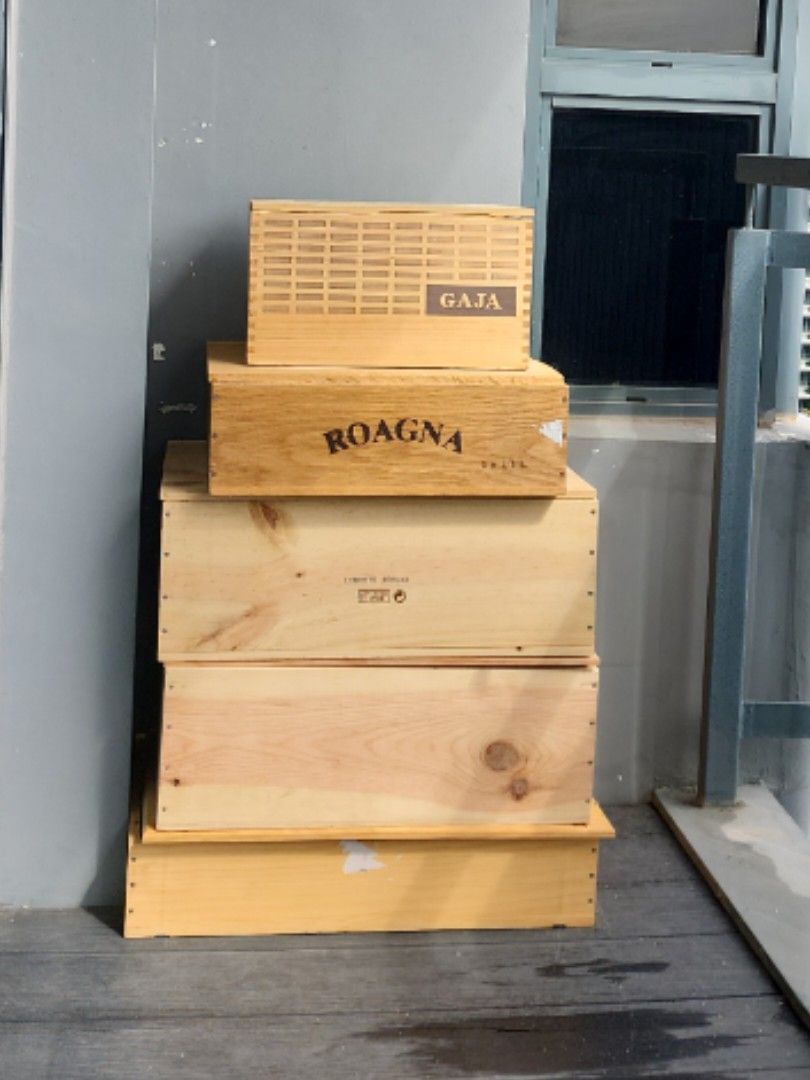 Wood Wine Crate (updated), Furniture & Home Living, Home Improvement