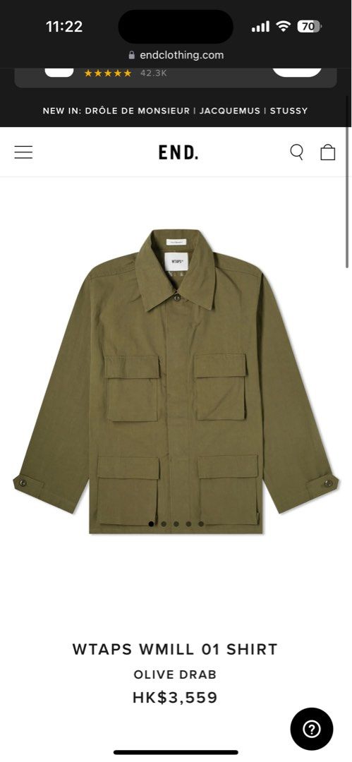 Wtaps mill shirt olive, 男裝, 外套及戶外衣服- Carousell
