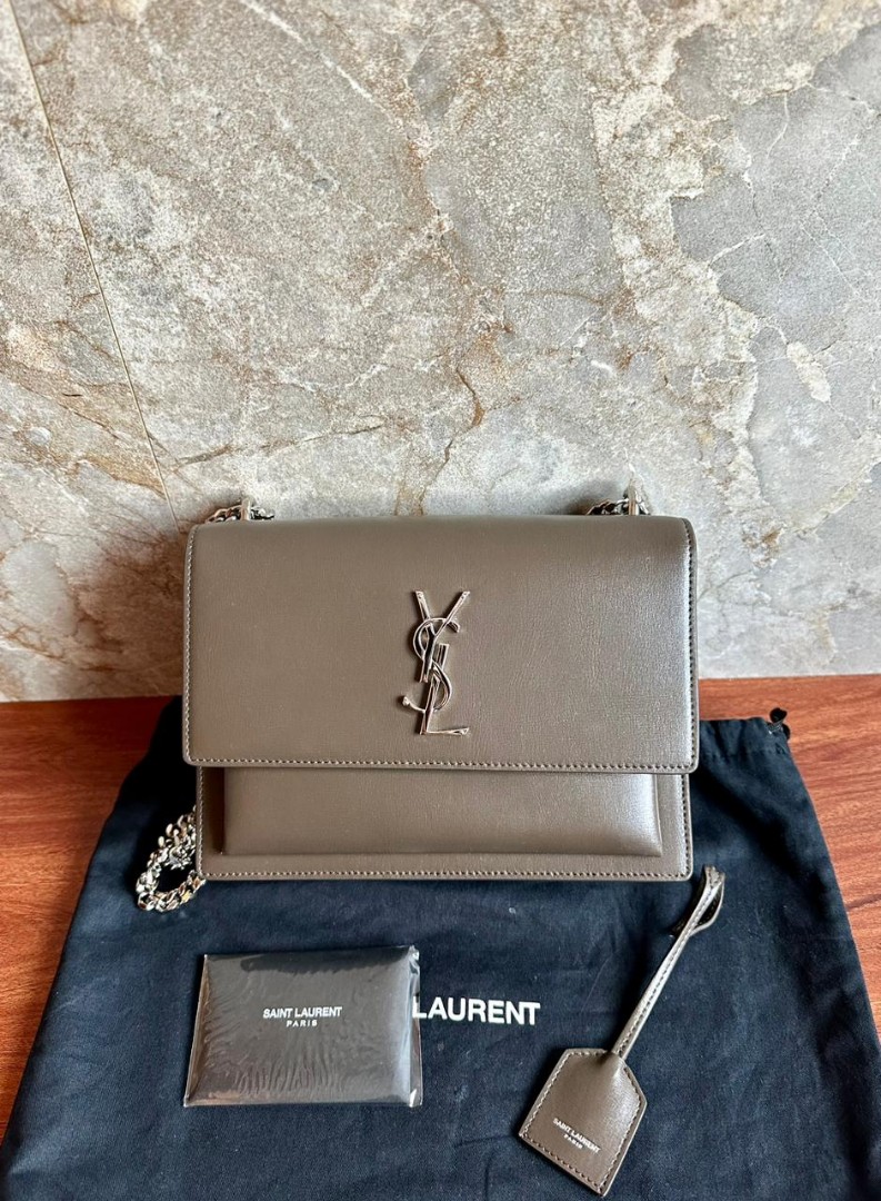 Ysl woc 19cm dark beige ghw, Barang Mewah, Tas & Dompet di Carousell