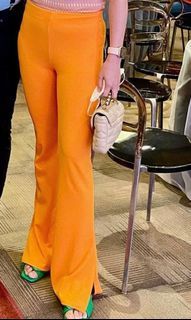 Zara Tangerine Trouser with side cuts bottom