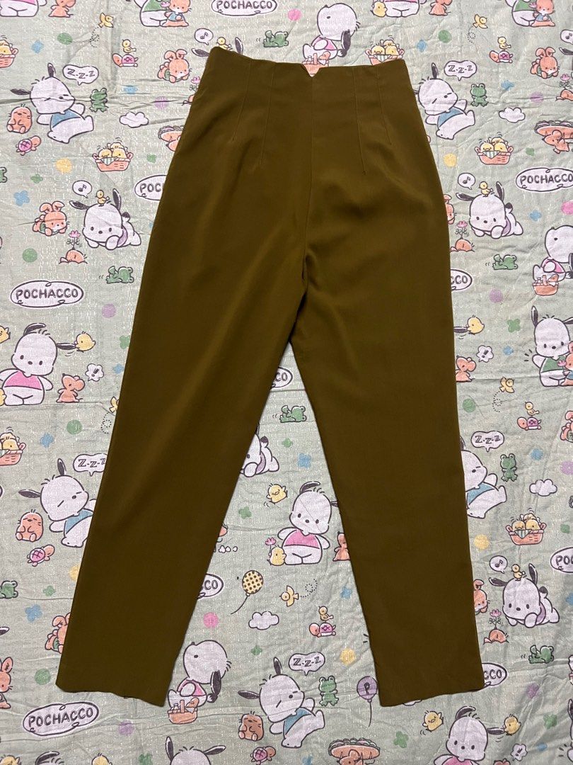 AUTH Brand New Zara High Waisted trouser Mid Green, Women's Fashion,  Bottoms, Other Bottoms on Carousell