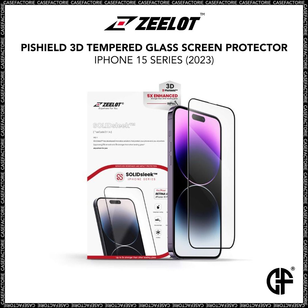 ZEELOT PIShield 3D Tempered Glass Screen Protector for iPhone 15 Series