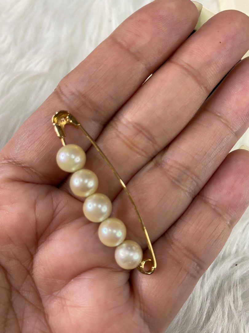 Perdibli 18K JAPAN GOLD PERDIBLE PIN WITH AKOYA PEARL, Women's Fashion, Jewelry ...