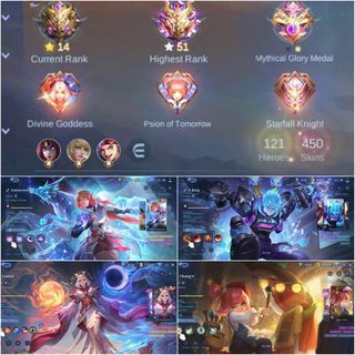 6 LEGEND, ALL 11.11 SKINS, 2 EPIC RECALL, ALL KOF, 450 SKINS MOBILE LEGENDS ACCOUNT (READ DESCRIPTION)